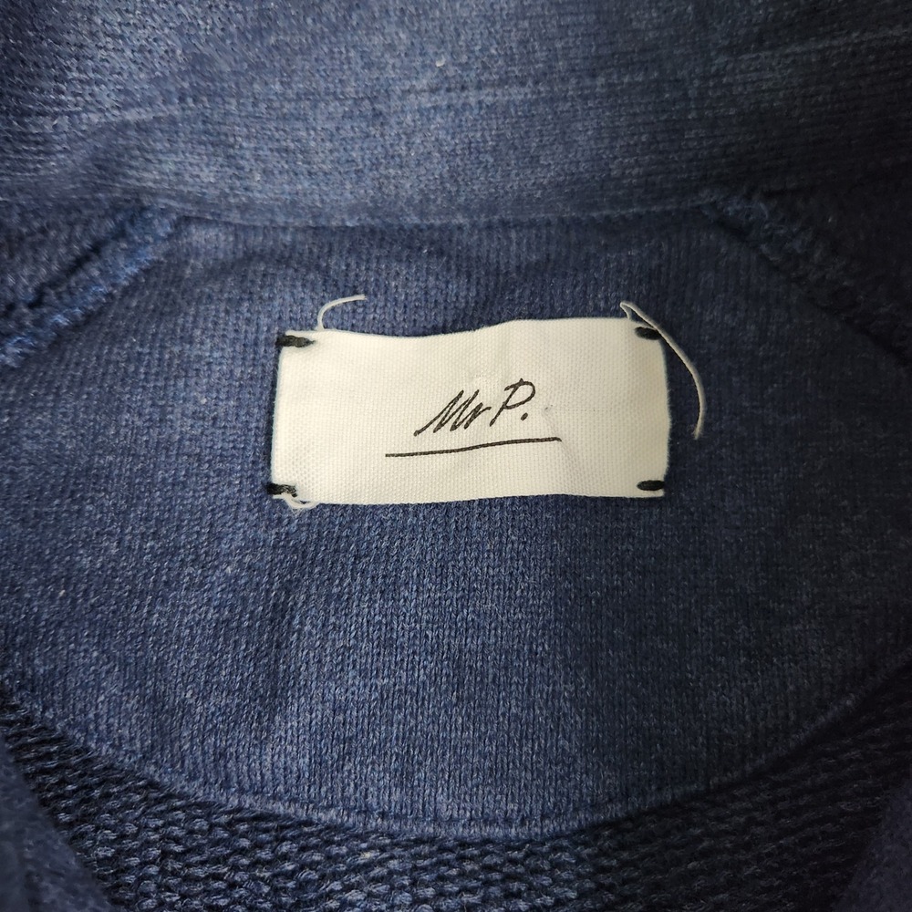 Mr. P by Mr. Porter Navy Varsity Jacket with Preppy Contrast Stripes - Picture 2 of 9